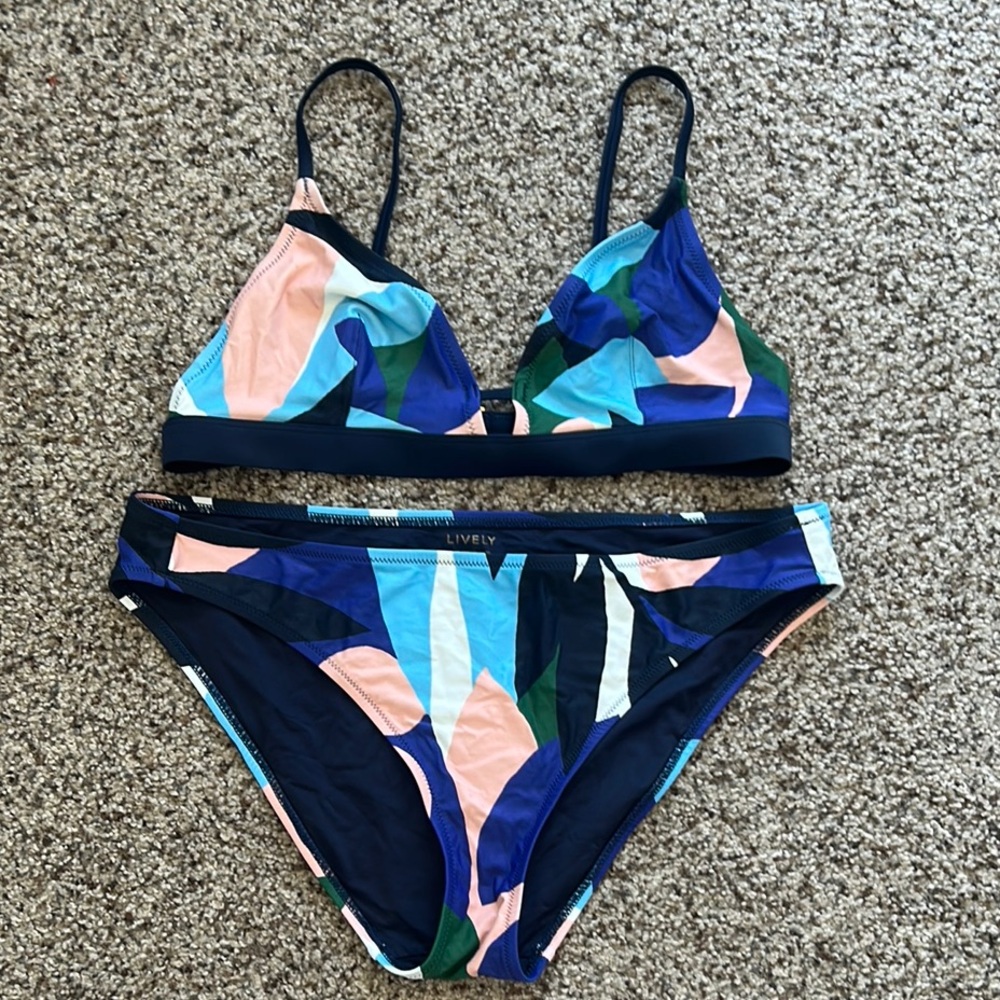 Lively Blue and Gold Bikini Bottom